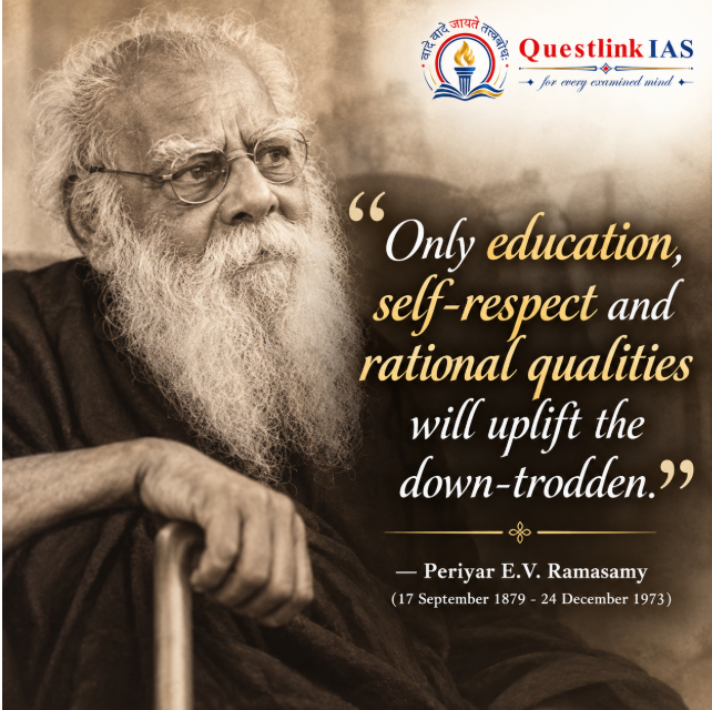  Periyar E.V. Ramasamy, whose ideas emphasised education, self-respect, rationalism, and social reform.